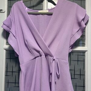 Lavender Wrap Blouse